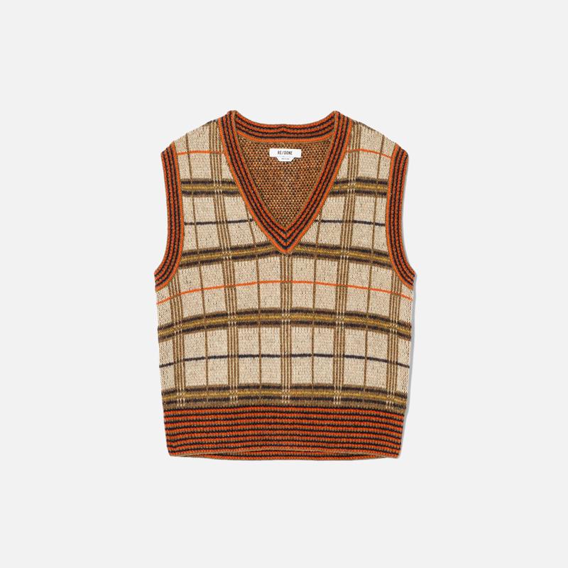 ReDone 60s Sweater Vest - Retro Plaid