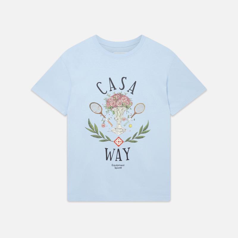 Casablanca Casa Way Printed Tee - Pale Blue