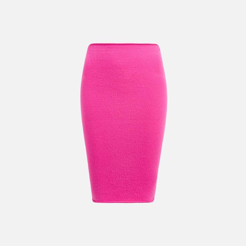 GUIZIO Sweet Knit Midi Skirt - Fuchsia