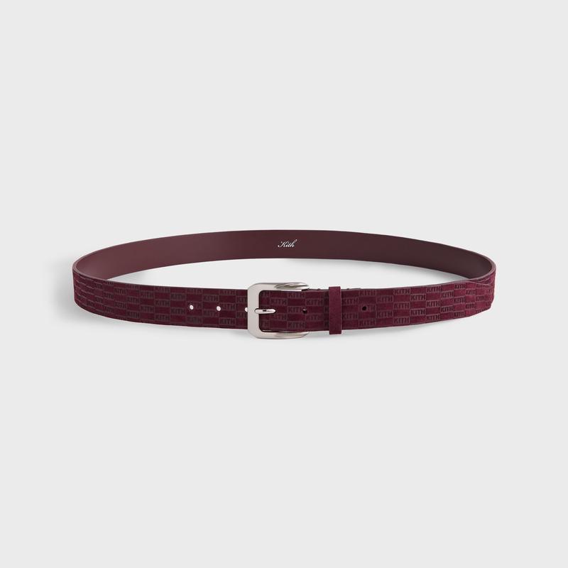 Kith Monogram Suede Leather Belt - Magma
