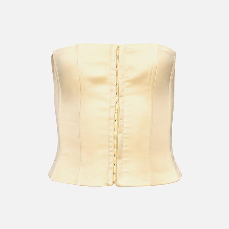 GUIZIO Satin Corset - Creme