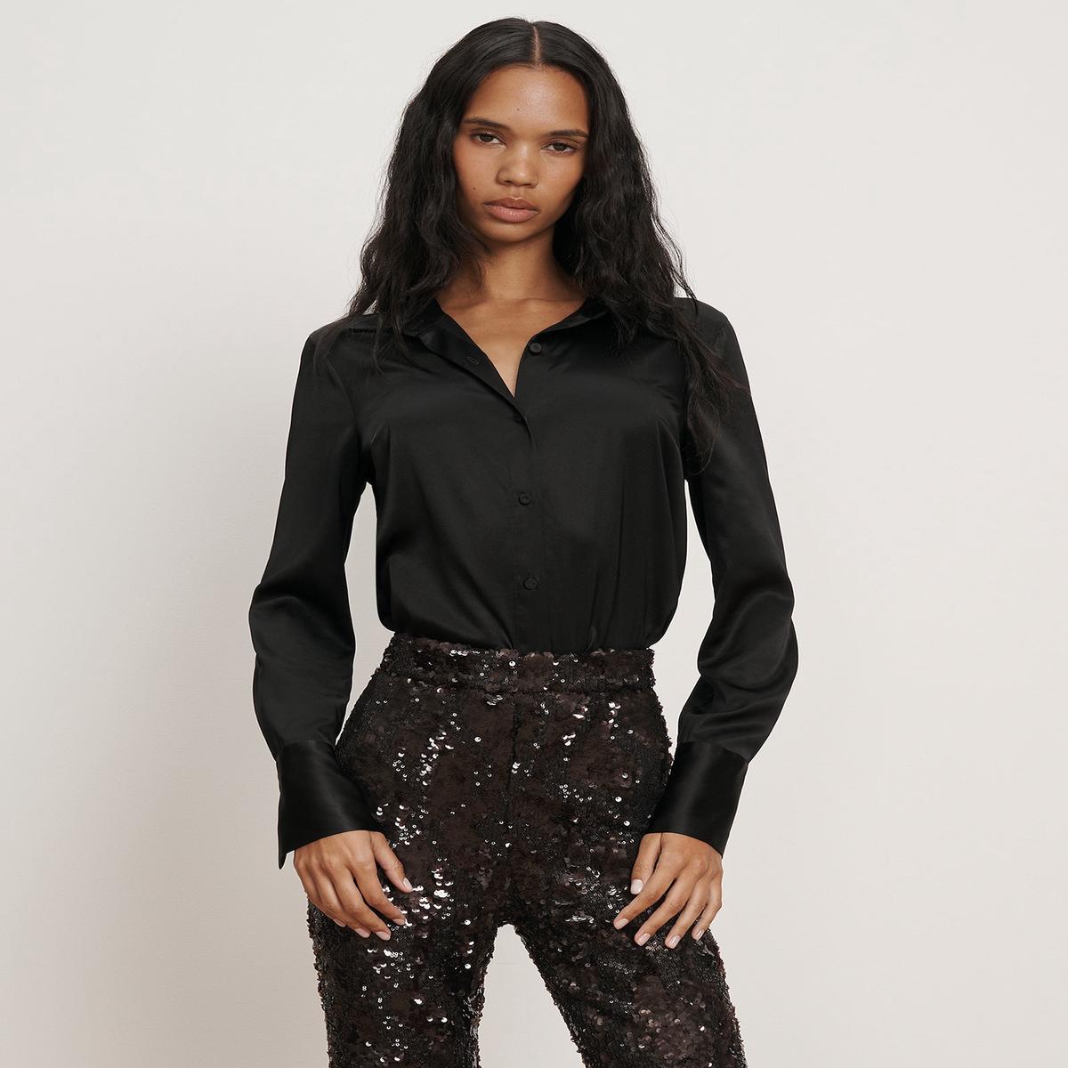 Monique Silk Button-Down Shirt